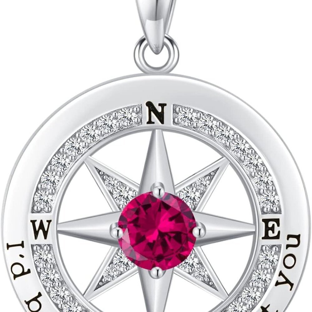 S925 Necklace Gift for Wife |Compass Jewelry |Women Anniversary |Sterling Silver